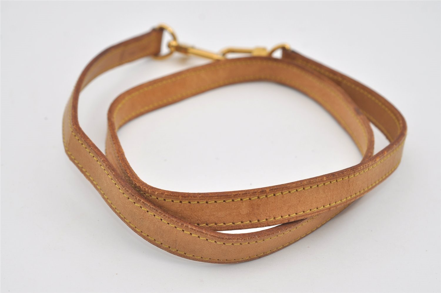 Authentic Louis Vuitton Leather Shoulder Strap Beige 39.4