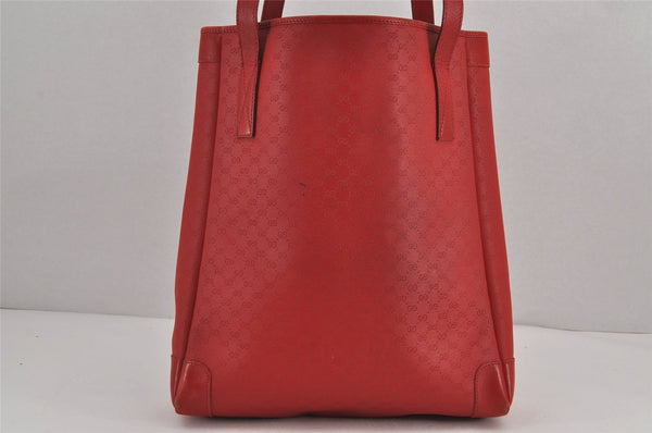 Authentic GUCCI Vintage Micro GG PVC Leather Shoulder Tote Bag Red Junk 9153J