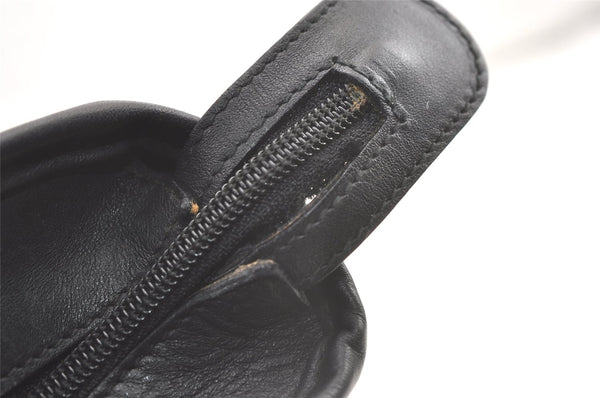 Authentic GUCCI Vintage Shoulder Tote Bag GG Canvas Leather Black 9154J