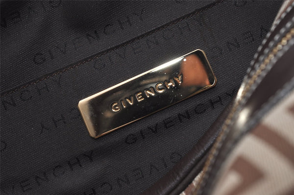 Authentic GIVENCHY Canvas Leather Shoulder Cross Body Bag Brown 9155I