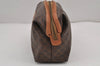 Authentic CELINE Macadam Blason Pattern Pouch Purse PVC Leather Brown 9156J