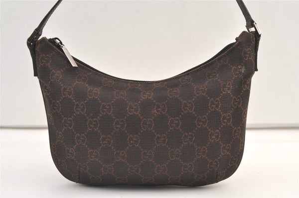 Authentic GUCCI Vintage Shoulder Bag Purse GG Canvas Leather 32160 Brown 9158J
