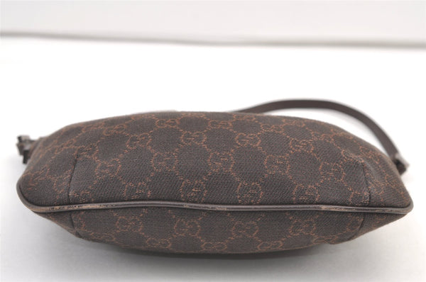 Authentic GUCCI Vintage Shoulder Bag Purse GG Canvas Leather 32160 Brown 9158J