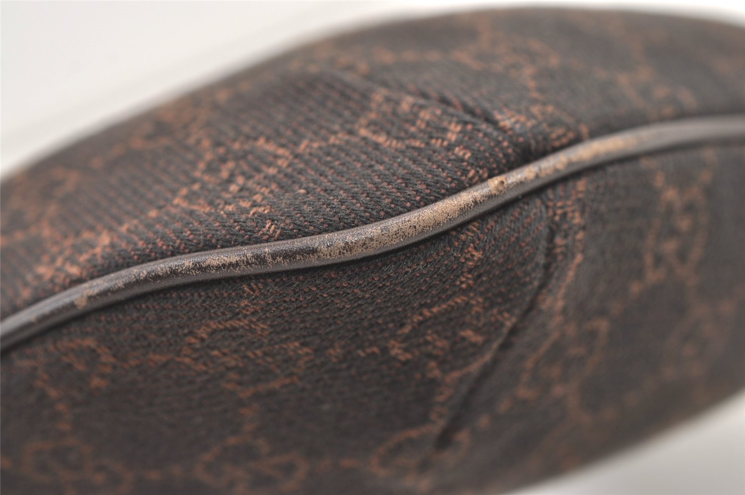 Authentic GUCCI Vintage Shoulder Bag Purse GG Canvas Leather 32160 Brown 9158J