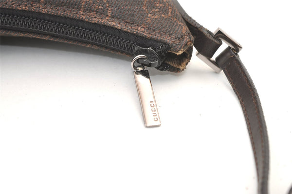 Authentic GUCCI Vintage Shoulder Bag Purse GG Canvas Leather 32160 Brown 9158J