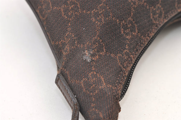 Authentic GUCCI Vintage Shoulder Bag Purse GG Canvas Leather 32160 Brown 9158J