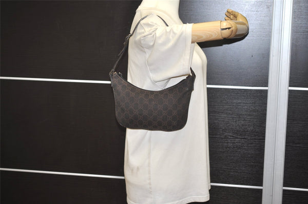 Authentic GUCCI Vintage Shoulder Bag Purse GG Canvas Leather 32160 Brown 9158J