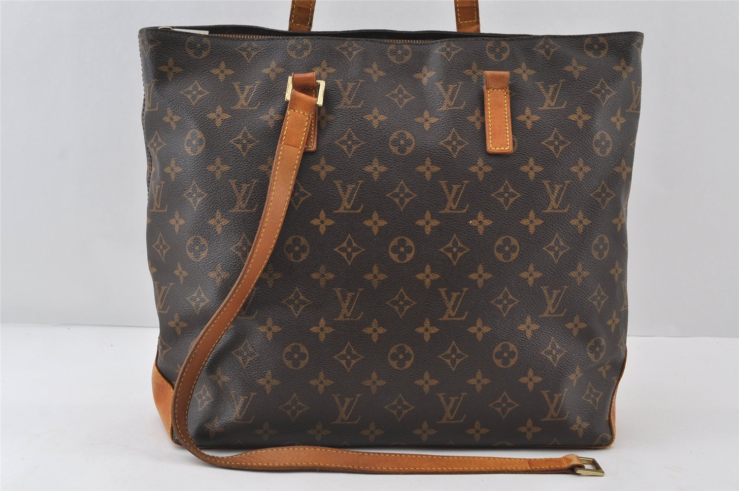 Authentic Louis Vuitton Monogram Cabas Mezzo Shoulder Tote Bag M51151 Junk 9159I