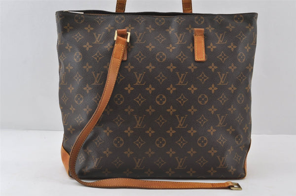 Authentic Louis Vuitton Monogram Cabas Mezzo Shoulder Tote Bag M51151 Junk 9159I