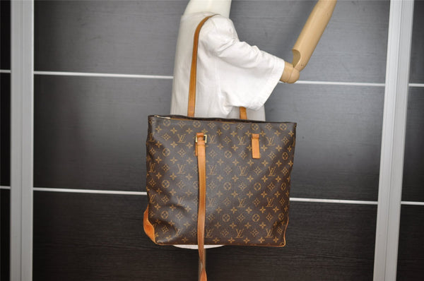 Authentic Louis Vuitton Monogram Cabas Mezzo Shoulder Tote Bag M51151 Junk 9159I