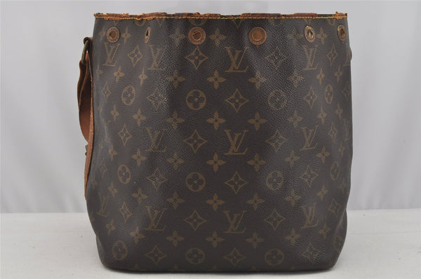 Authentic Louis Vuitton Monogram Petit Noe M42226 Shoulder Drawstring Bag 9160I