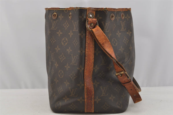 Authentic Louis Vuitton Monogram Petit Noe M42226 Shoulder Drawstring Bag 9160I
