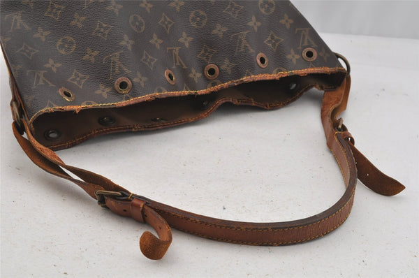 Authentic Louis Vuitton Monogram Petit Noe M42226 Shoulder Drawstring Bag 9160I