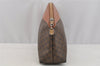 Authentic CELINE Vintage Macadam Blason Pattern Pouch PVC Leather Brown 9162I