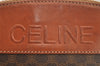 Authentic CELINE Vintage Macadam Blason Pattern Pouch PVC Leather Brown 9162I