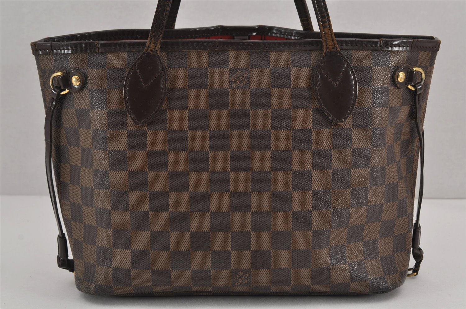 Authentic Louis Vuitton Damier Neverfull PM Shoulder Tote Bag N51109 LV 9163J