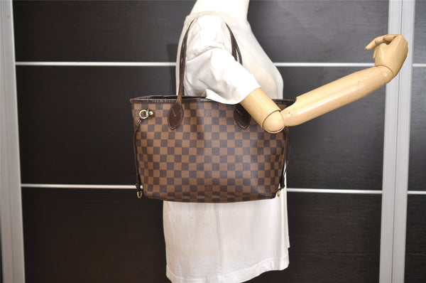 Authentic Louis Vuitton Damier Neverfull PM Shoulder Tote Bag N51109 LV 9163J