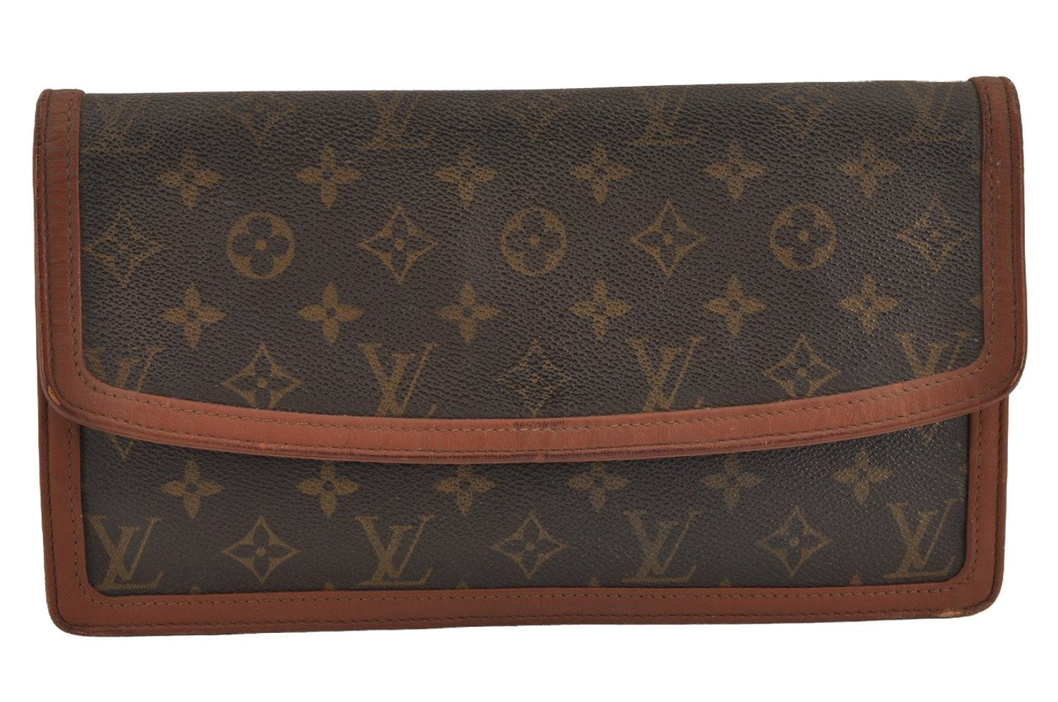 Authentic Louis Vuitton Monogram Pochette Dame GM M51810 Clutch Hand Bag 9164J