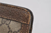 Authentic GUCCI Web Sherry Line Clutch Hand Bag GG PVC Leather Brown Junk 9166I