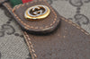 Authentic GUCCI Web Sherry Line Clutch Hand Bag GG PVC Leather Brown Junk 9166I