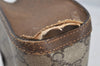 Authentic GUCCI Web Sherry Line Clutch Hand Bag GG PVC Leather Brown Junk 9166I