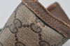 Authentic GUCCI Web Sherry Line Clutch Hand Bag GG PVC Leather Brown Junk 9166I