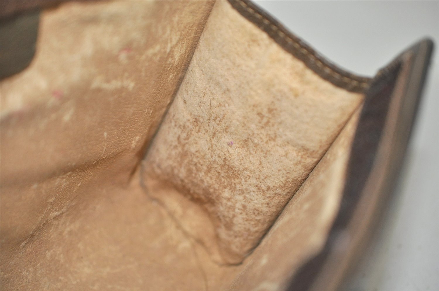 Authentic GUCCI Web Sherry Line Clutch Hand Bag GG PVC Leather Brown Junk 9166I