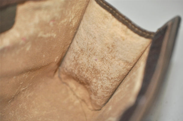 Authentic GUCCI Web Sherry Line Clutch Hand Bag GG PVC Leather Brown Junk 9166I