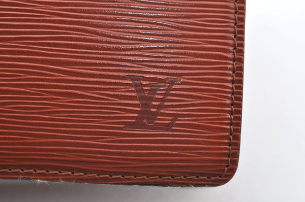 Authentic Louis Vuitton Epi Capucines Shoulder Cross Bag Brown M52341 LV 9168I