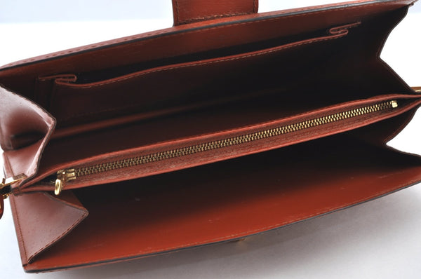 Authentic Louis Vuitton Epi Capucines Shoulder Cross Bag Brown M52341 LV 9168I