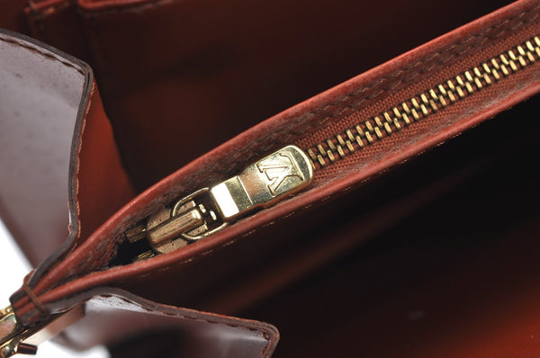 Authentic Louis Vuitton Epi Capucines Shoulder Cross Bag Brown M52341 LV 9168I