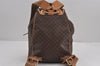 Authentic CELINE Macadam Blason Pattern Backpack Purse PVC Leather Brown 9168J