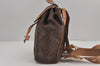 Authentic CELINE Macadam Blason Pattern Backpack Purse PVC Leather Brown 9168J