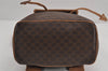 Authentic CELINE Macadam Blason Pattern Backpack Purse PVC Leather Brown 9168J