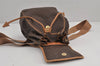 Authentic CELINE Macadam Blason Pattern Backpack Purse PVC Leather Brown 9168J