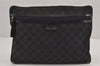 Authentic GUCCI Vintage Shoulder Cross Bag GG Canvas Leather 90476 Black 9169J