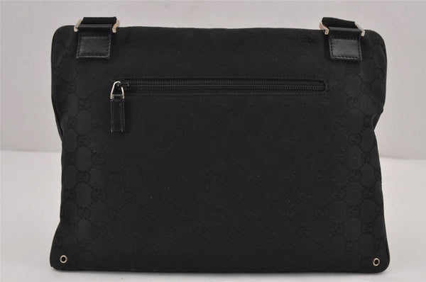 Authentic GUCCI Vintage Shoulder Cross Bag GG Canvas Leather 90476 Black 9169J