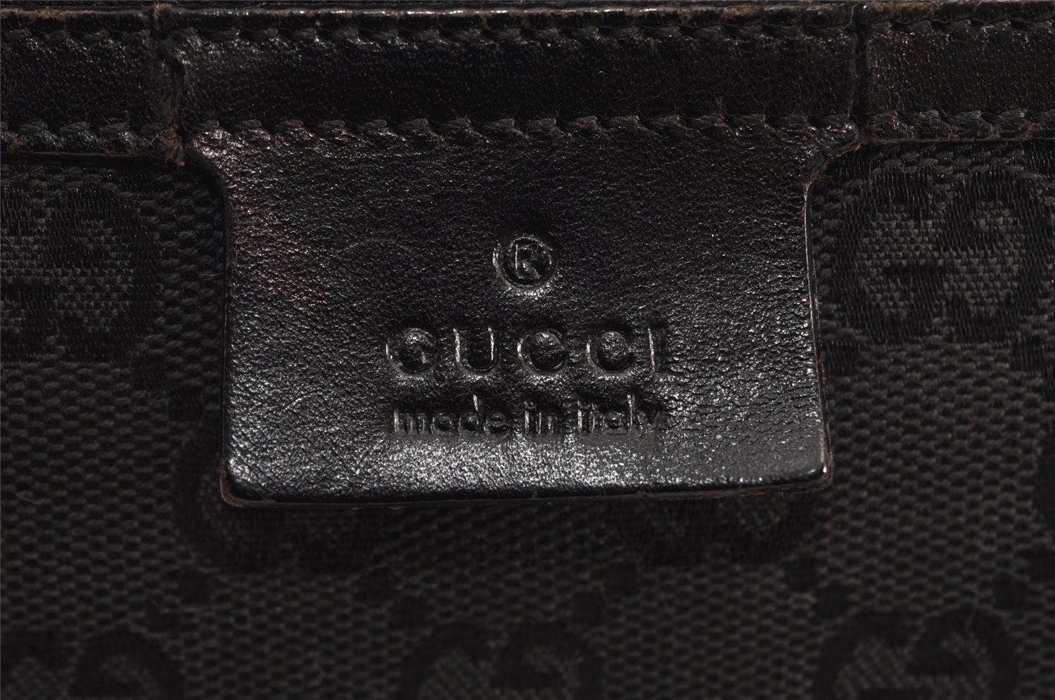 Authentic GUCCI Vintage Shoulder Cross Bag GG Canvas Leather 90476 Black 9169J