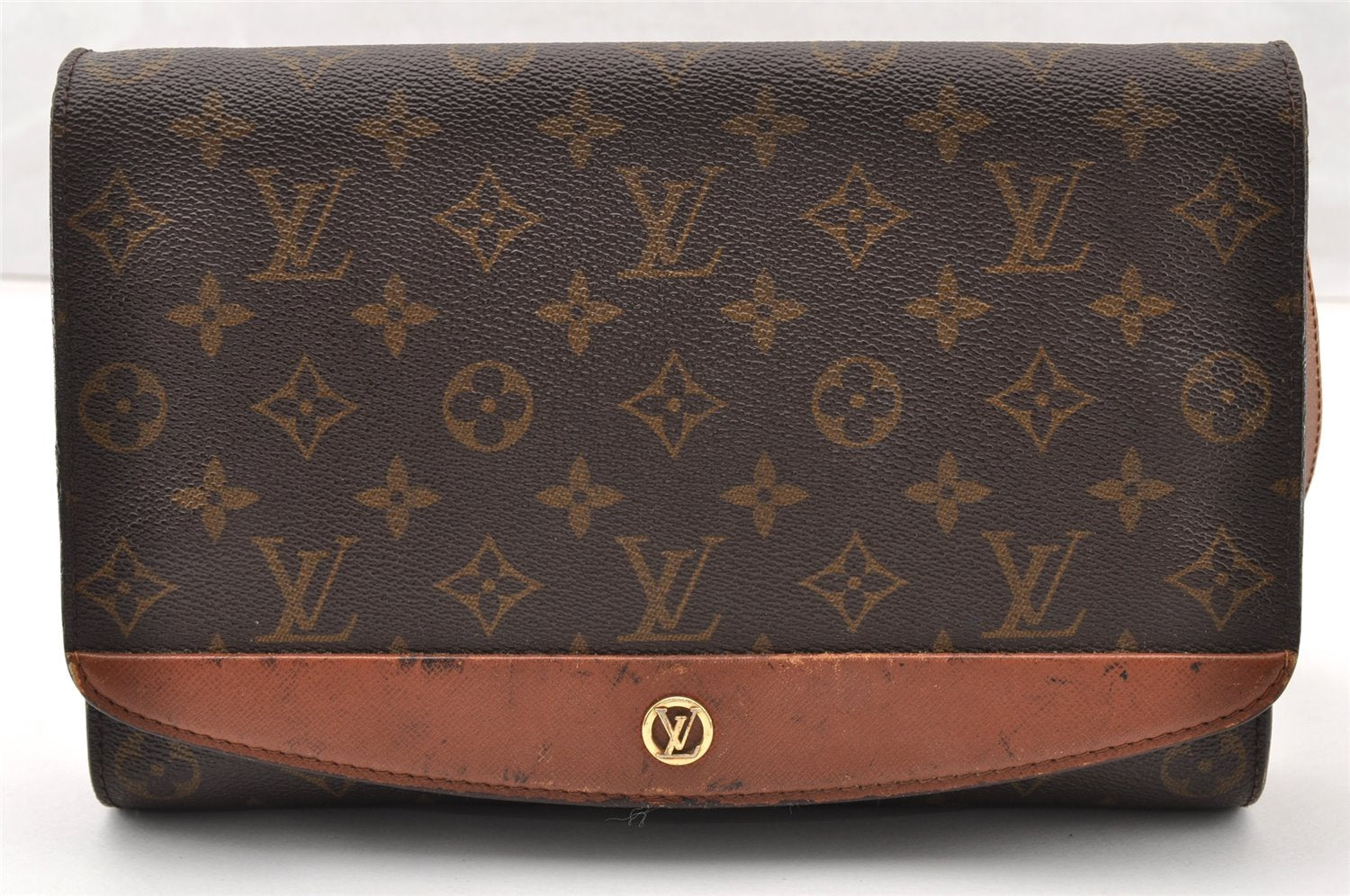 Authentic Louis Vuitton Monogram Bordeaux M51797 2Way Shoulder Clutch Bag 9173I