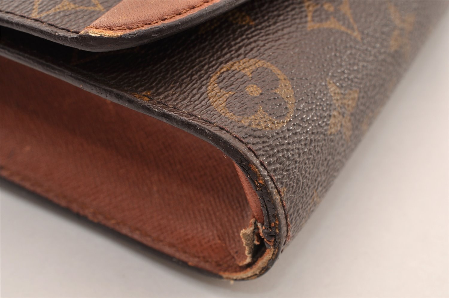 Authentic Louis Vuitton Monogram Bordeaux M51797 2Way Shoulder Clutch Bag 9173I