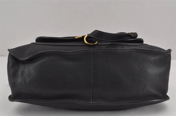 Authentic Chloe Marcie Leather 2Way Shoulder Hand Bag Purse Black 9174J