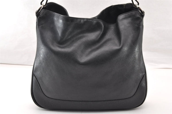 Authentic GUCCI Bamboo 2Way Shoulder Hand Bag Leather 0014095 Black 9176I