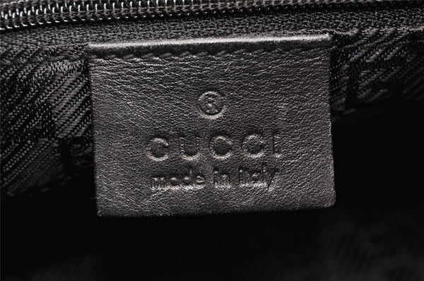 Authentic GUCCI Bamboo 2Way Shoulder Hand Bag Leather 0014095 Black 9176I