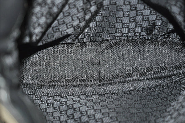 Authentic GUCCI Bamboo 2Way Shoulder Hand Bag Leather 0014095 Black 9176I