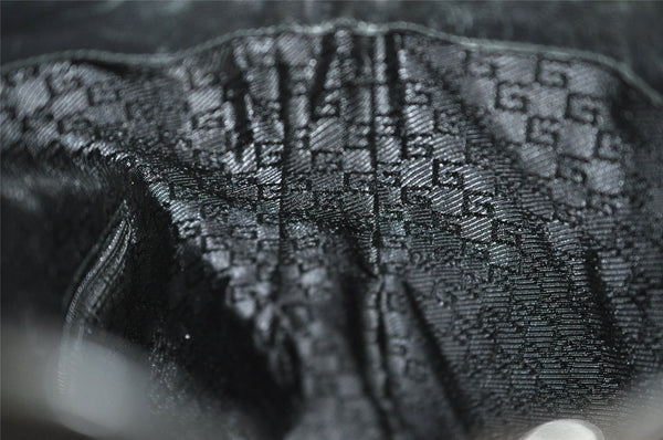 Authentic GUCCI Bamboo 2Way Shoulder Hand Bag Leather 0014095 Black 9176I