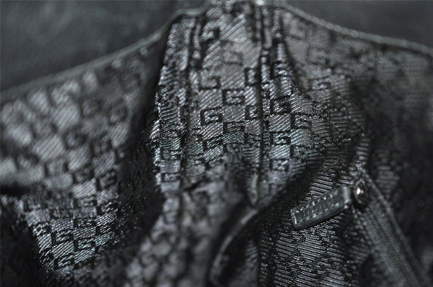 Authentic GUCCI Bamboo 2Way Shoulder Hand Bag Leather 0014095 Black 9176I