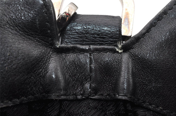 Authentic GUCCI Bamboo 2Way Shoulder Hand Bag Leather 0014095 Black 9176I