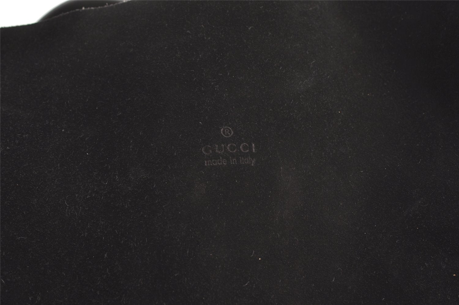 Authentic GUCCI Vintage Shoulder Tote Bag Suede Leather 101268 Black 9176J