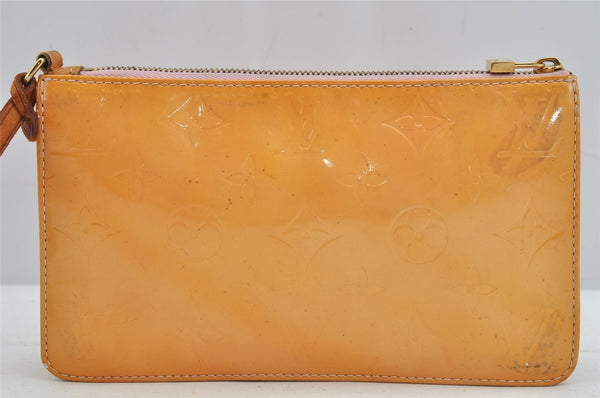 Authentic Louis Vuitton Vernis Lexington Hand Bag Pouch Yellow M91057 LV 9177J