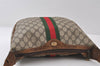 Authentic GUCCI Web Sherry Line Shoulder Bag GG PVC Leather Brown Junk 9178I